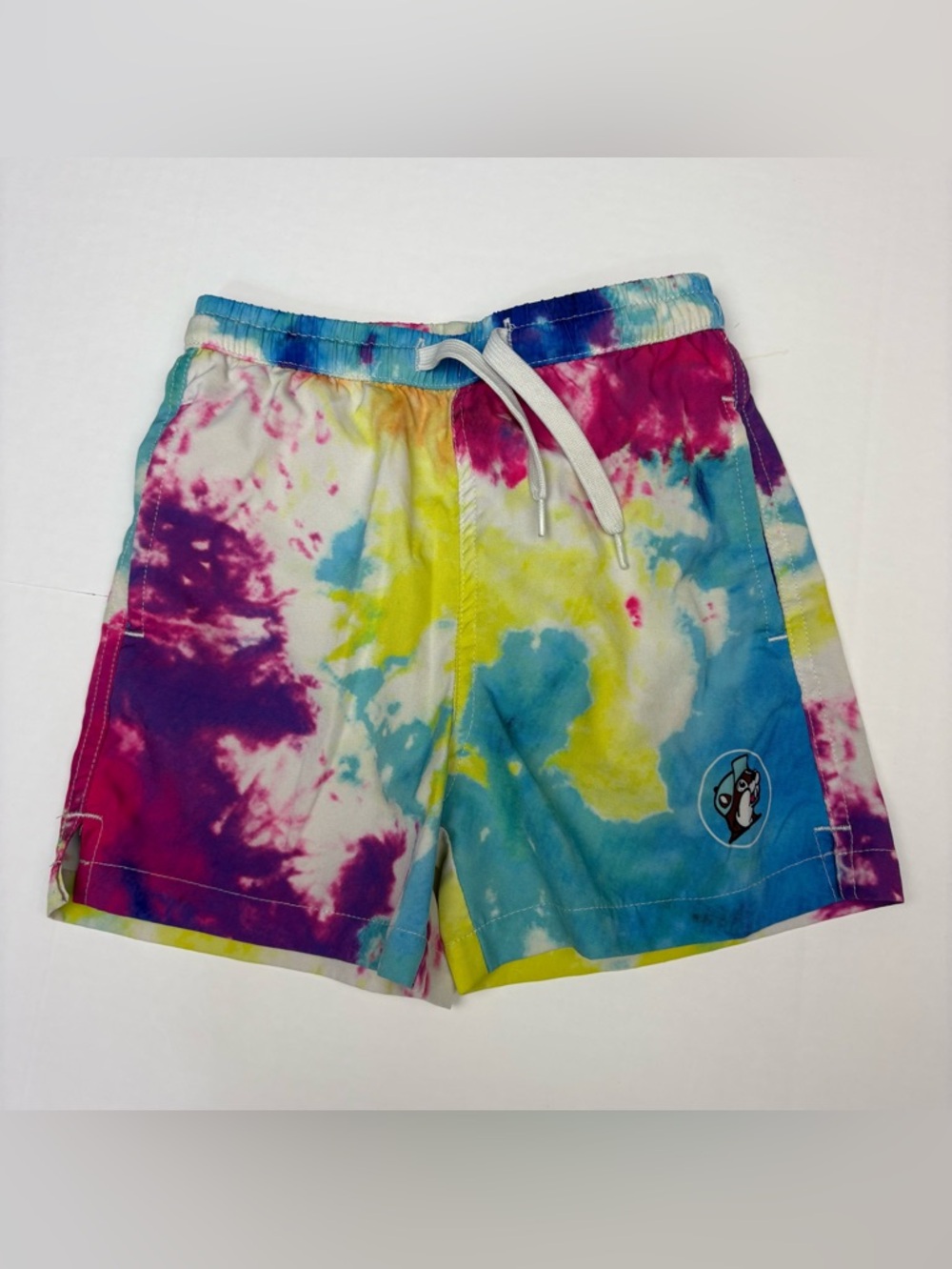 Buc-ee's Boys 4T Swim Trunks Tie Dye Beach Beaver Mascot Logo Polyester Blend